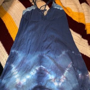Kids blue tie dye dress